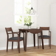 Eetkamerstoelen 2 st massief rubberhout bruin