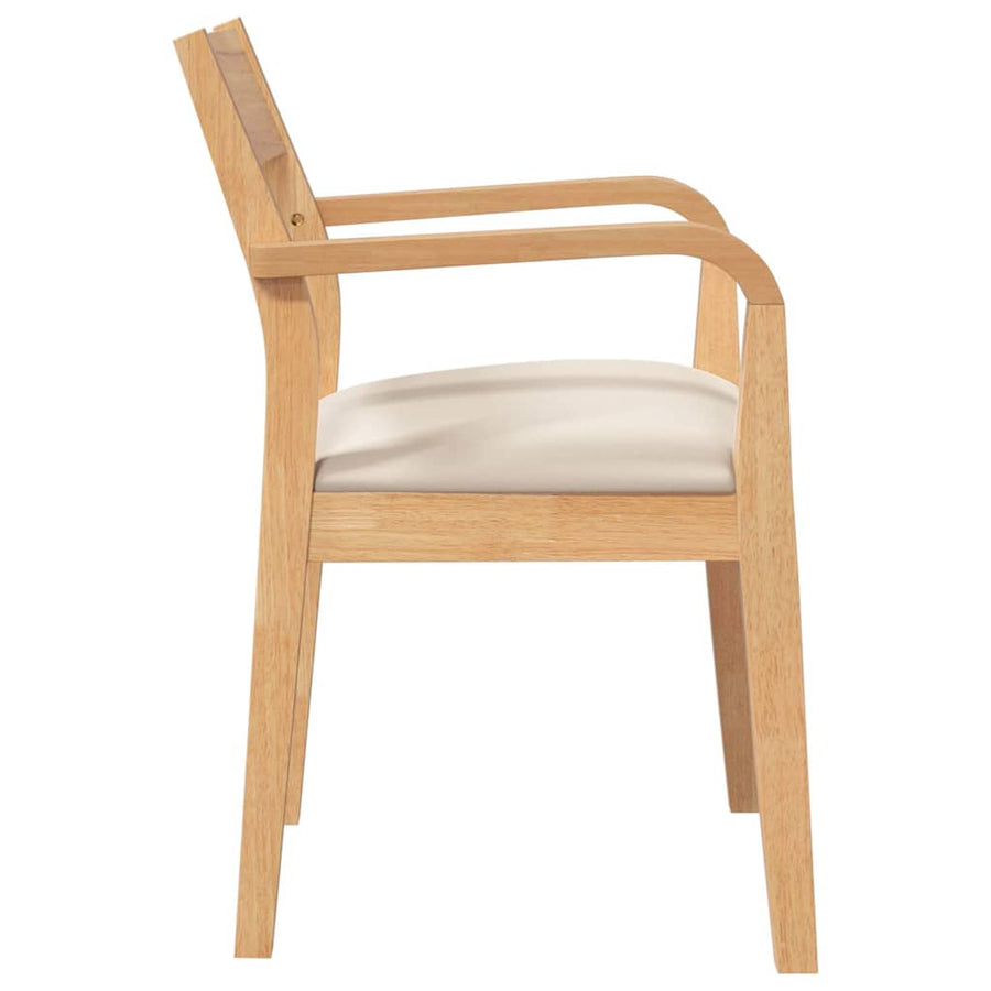 Eetkamerstoelen met kussens 2 st massief hout naturel rubber