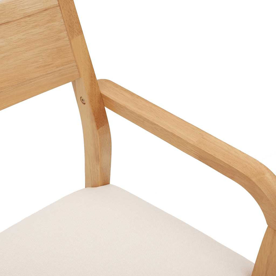 Eetkamerstoelen met kussens 2 st massief hout naturel rubber