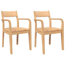Eetkamerstoelen 2 st massief hout naturel rubber