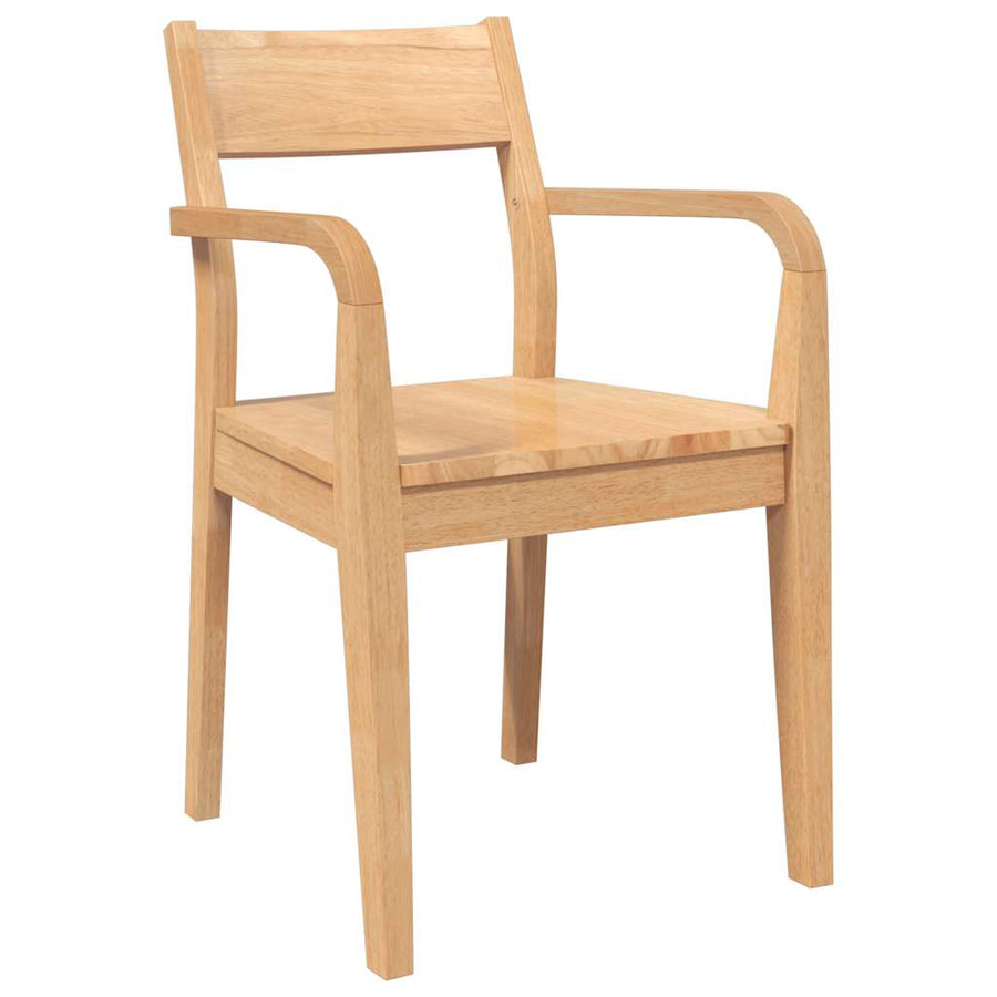 Eetkamerstoelen 2 st massief hout naturel rubber