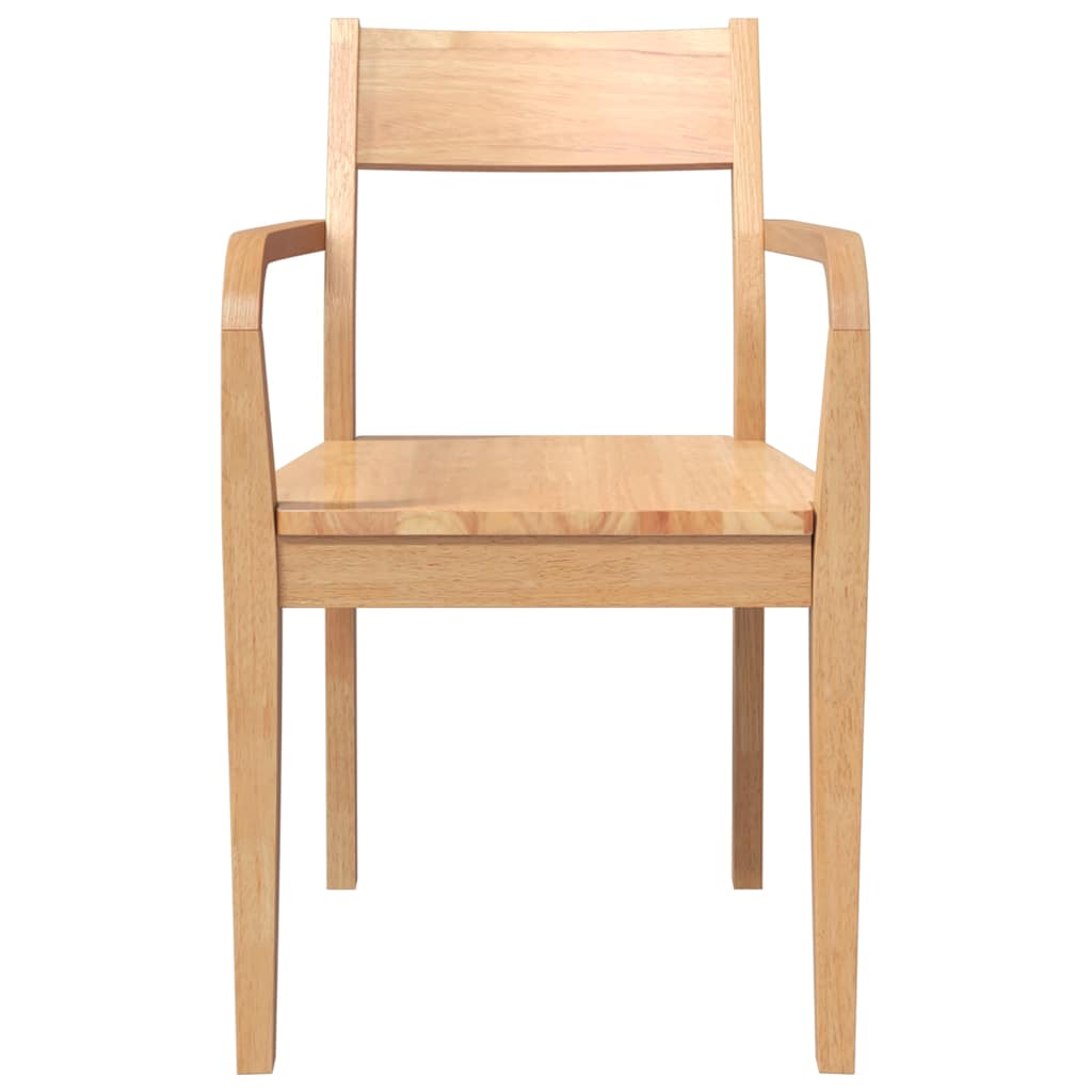 Eetkamerstoelen 2 st massief hout naturel rubber