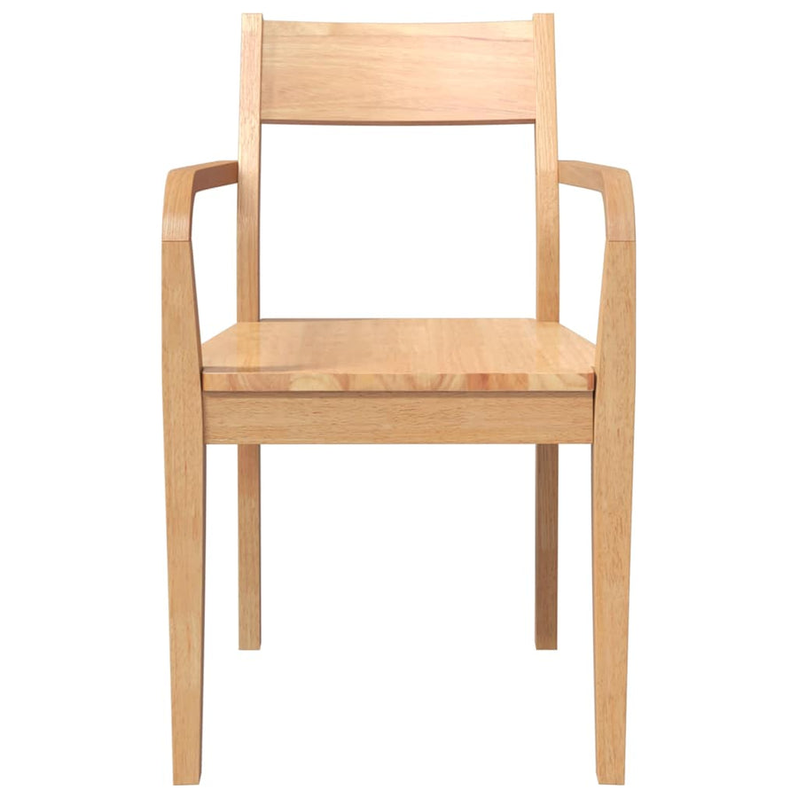 Eetkamerstoelen 2 st massief hout naturel rubber
