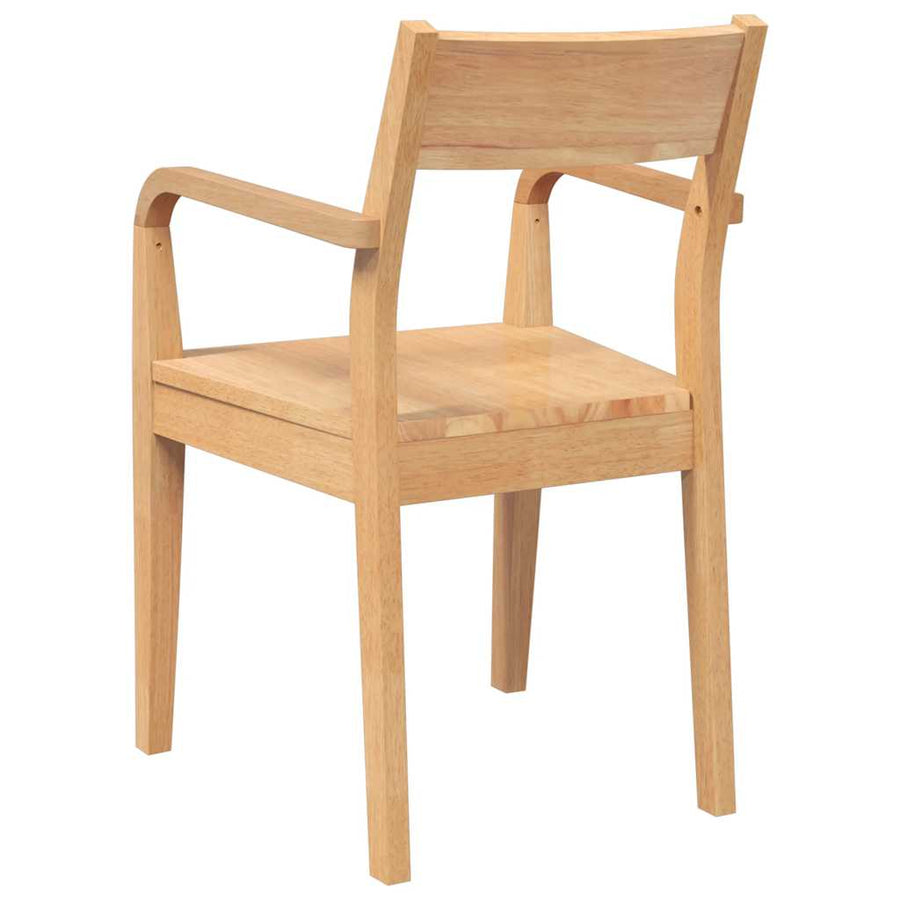 Eetkamerstoelen 2 st massief hout naturel rubber