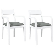 Eetkamerstoelen met kussens 2 st massief hout rubber wit