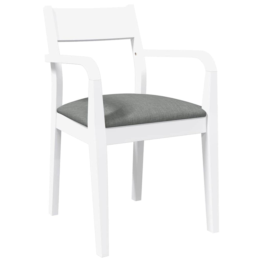 Eetkamerstoelen met kussens 2 st massief hout rubber wit
