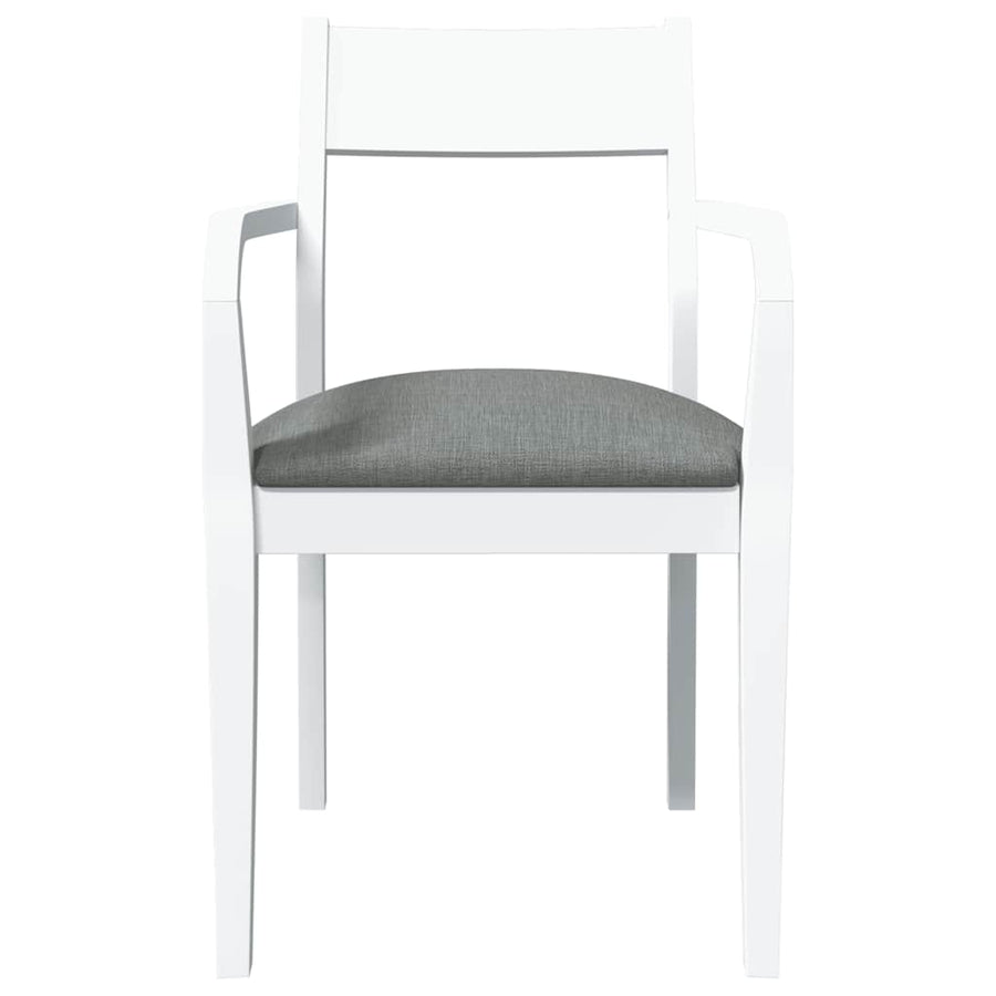 Eetkamerstoelen met kussens 2 st massief hout rubber wit