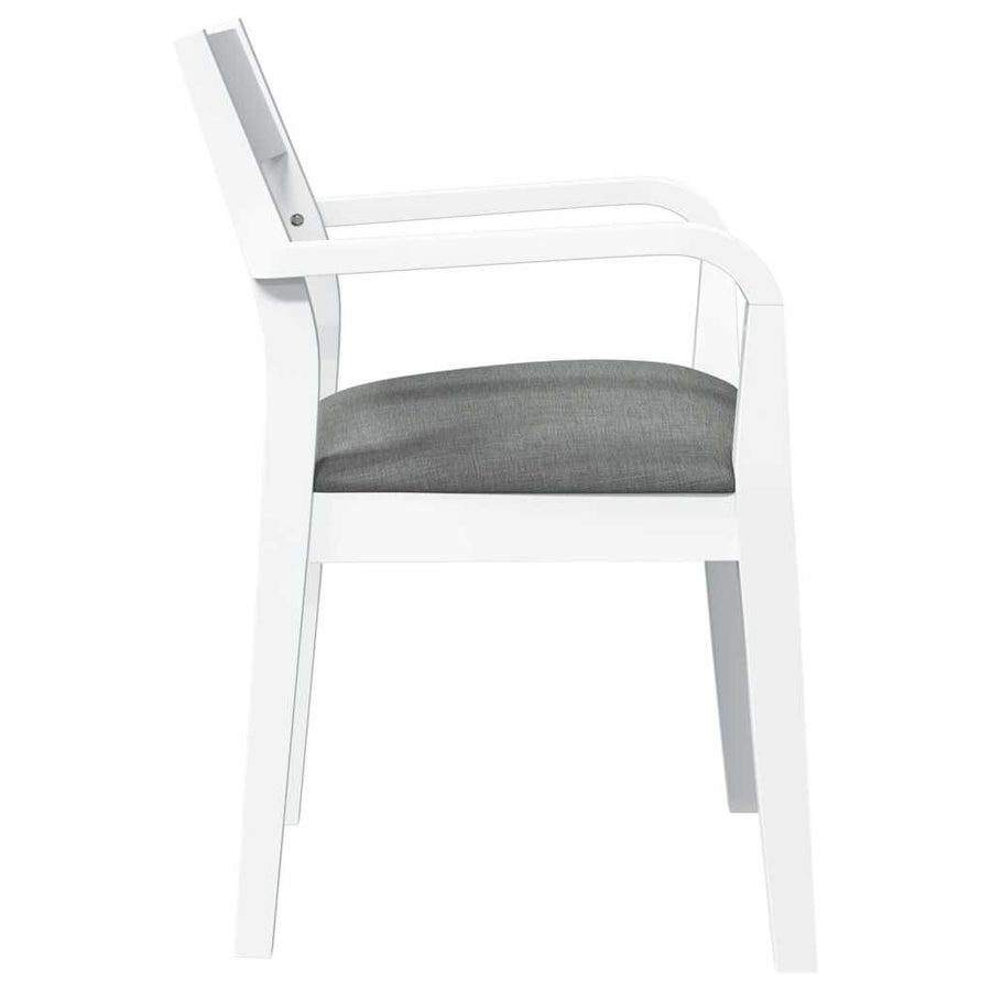 Eetkamerstoelen met kussens 2 st massief hout rubber wit