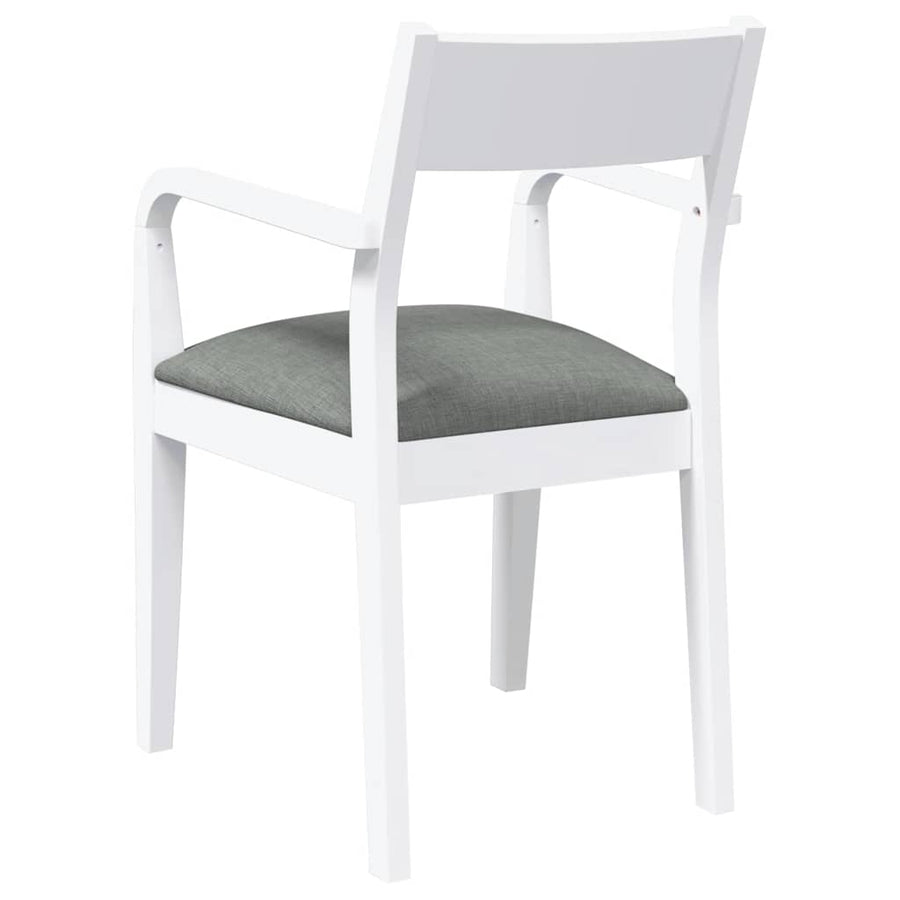 Eetkamerstoelen met kussens 2 st massief hout rubber wit