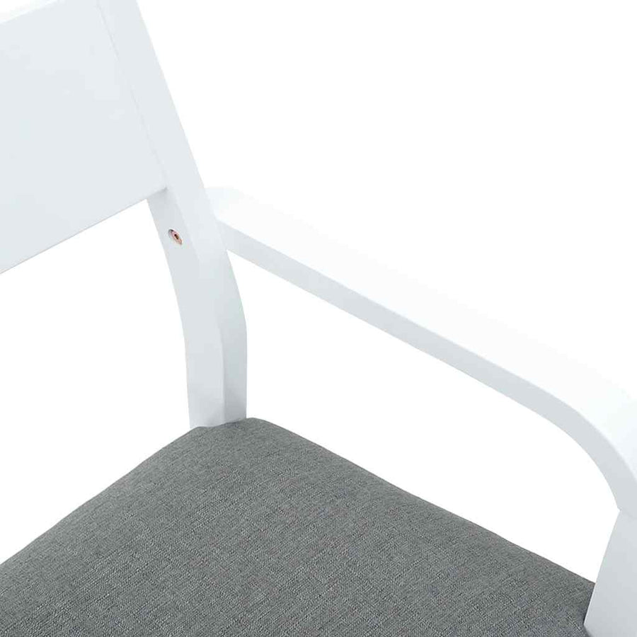 Eetkamerstoelen met kussens 2 st massief hout rubber wit