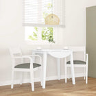 Eetkamerstoelen massief rubberhout wit 2 stuks