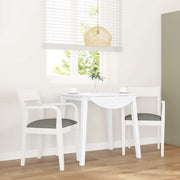 Eetkamerstoelen massief rubberhout wit 2 stuks