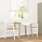 Eetkamerstoelen 2 st massief rubberhout wit 51x57x80,5 cm
