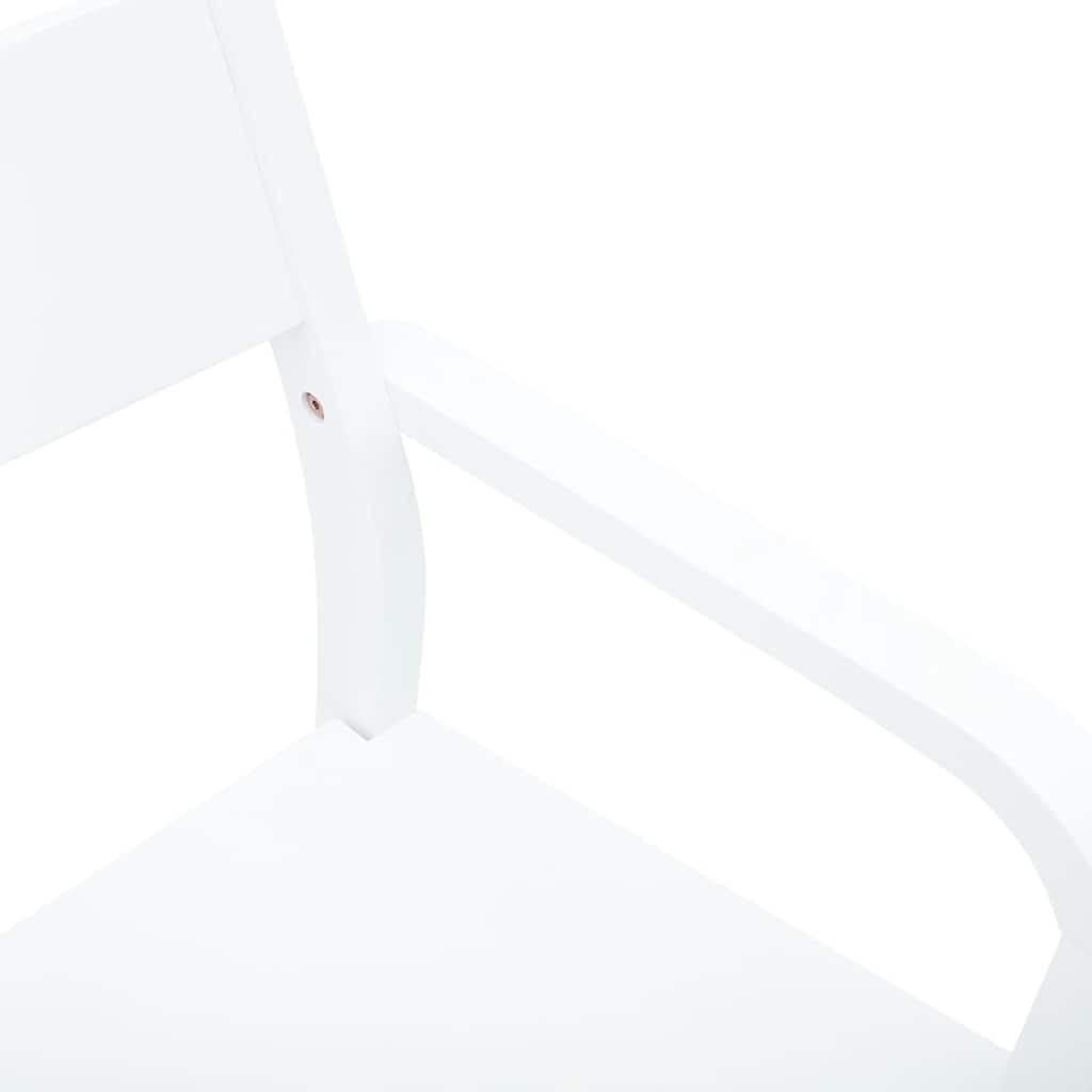 Eetkamerstoelen 2 st massief hout rubber wit