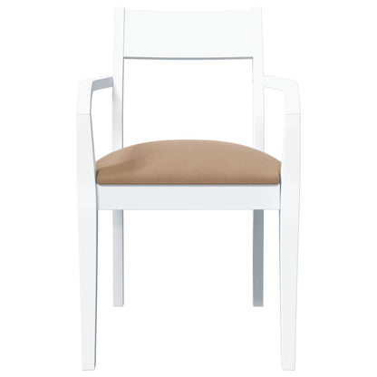 Eetkamerstoelen met kussens 2 st massief hout rubber wit