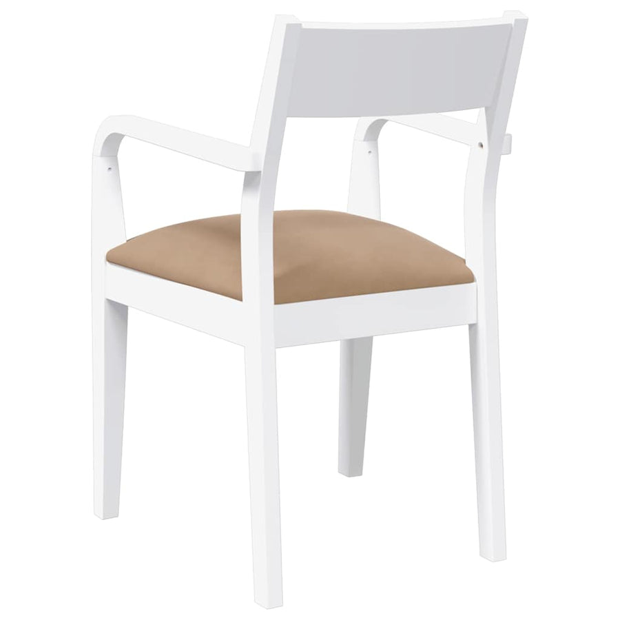 Eetkamerstoelen met kussens 2 st massief hout rubber wit