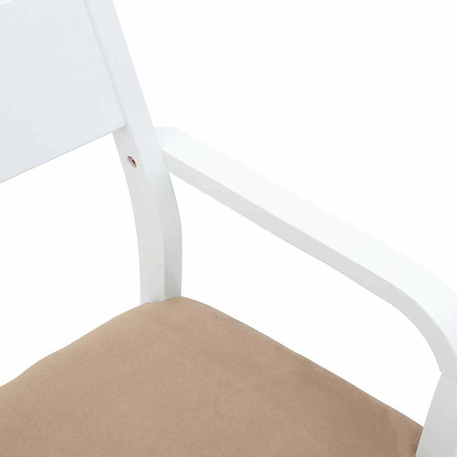 Eetkamerstoelen met kussens 2 st massief hout rubber wit