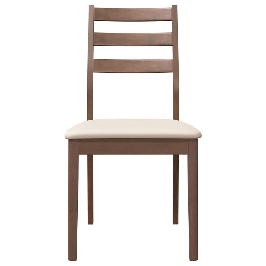 Eetkamerstoelen met kussens 2 st massief hout rubber bruin