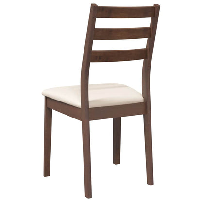 Eetkamerstoelen met kussens 2 st massief hout rubber bruin