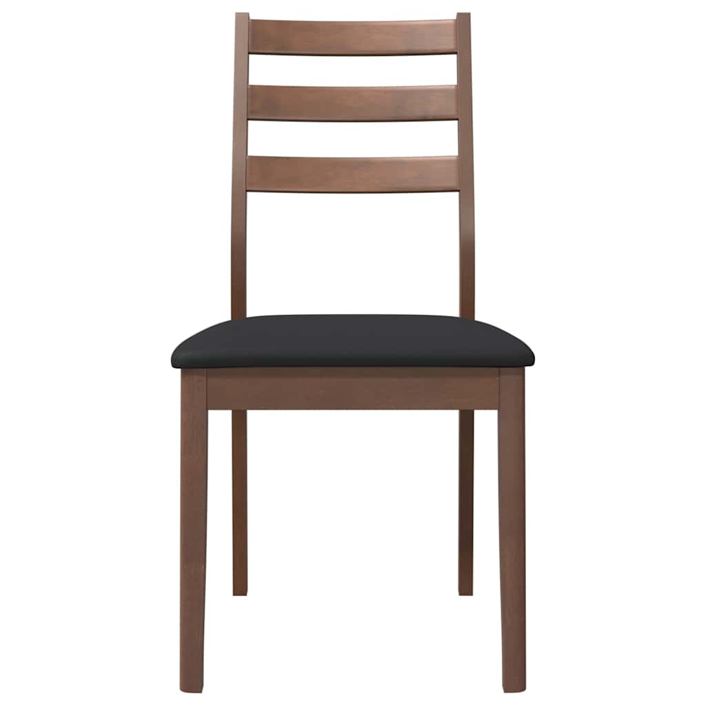 Eetkamerstoelen met kussens 2 st massief hout rubber bruin