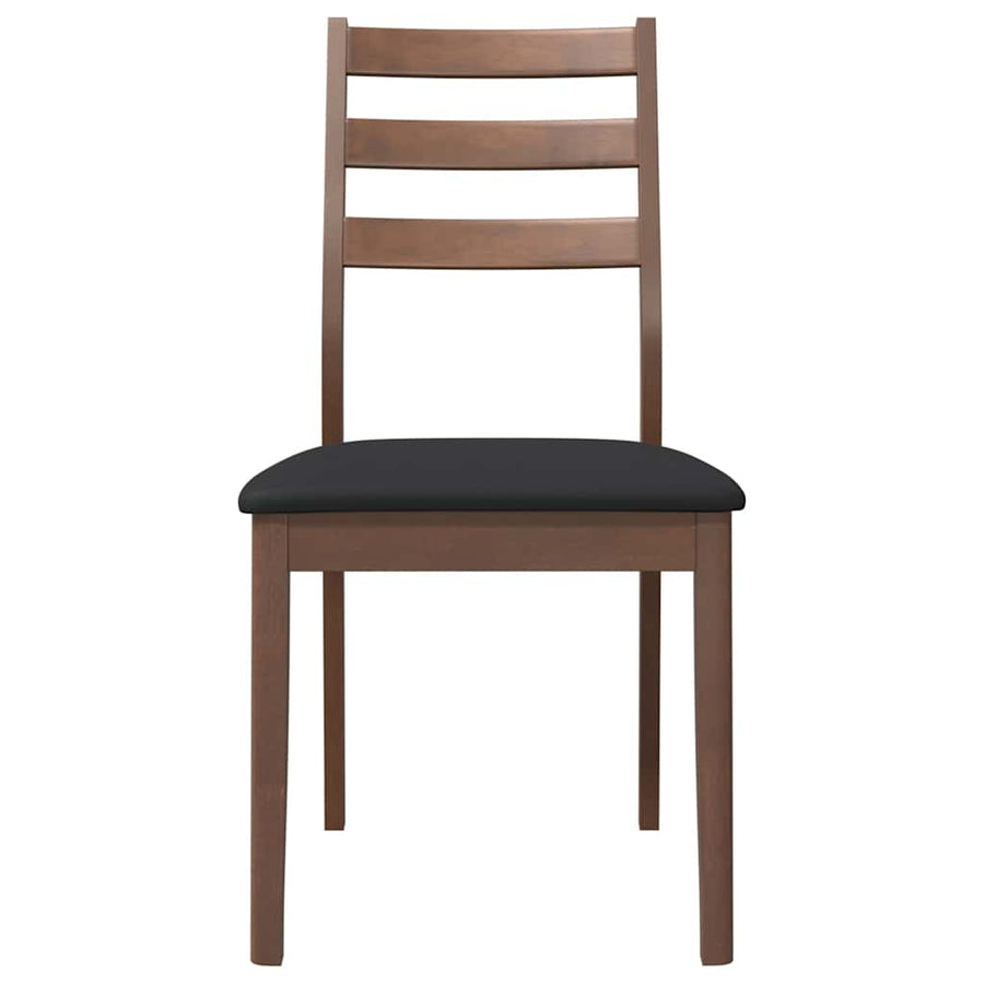 Eetkamerstoelen met kussens 2 st massief hout rubber bruin