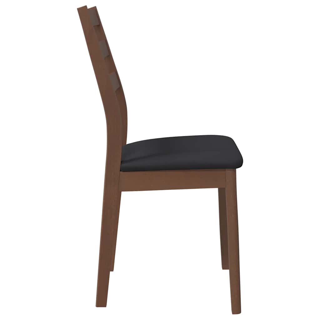 Eetkamerstoelen met kussens 2 st massief hout rubber bruin