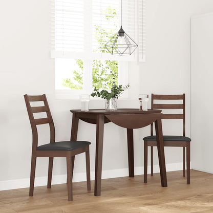 Eetkamerstoelen met kussens 2 st massief hout rubber bruin