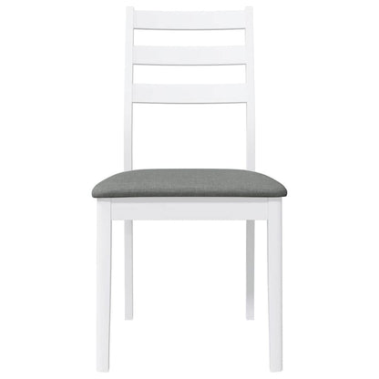 Eetkamerstoelen met kussens 2 st massief hout rubber wit