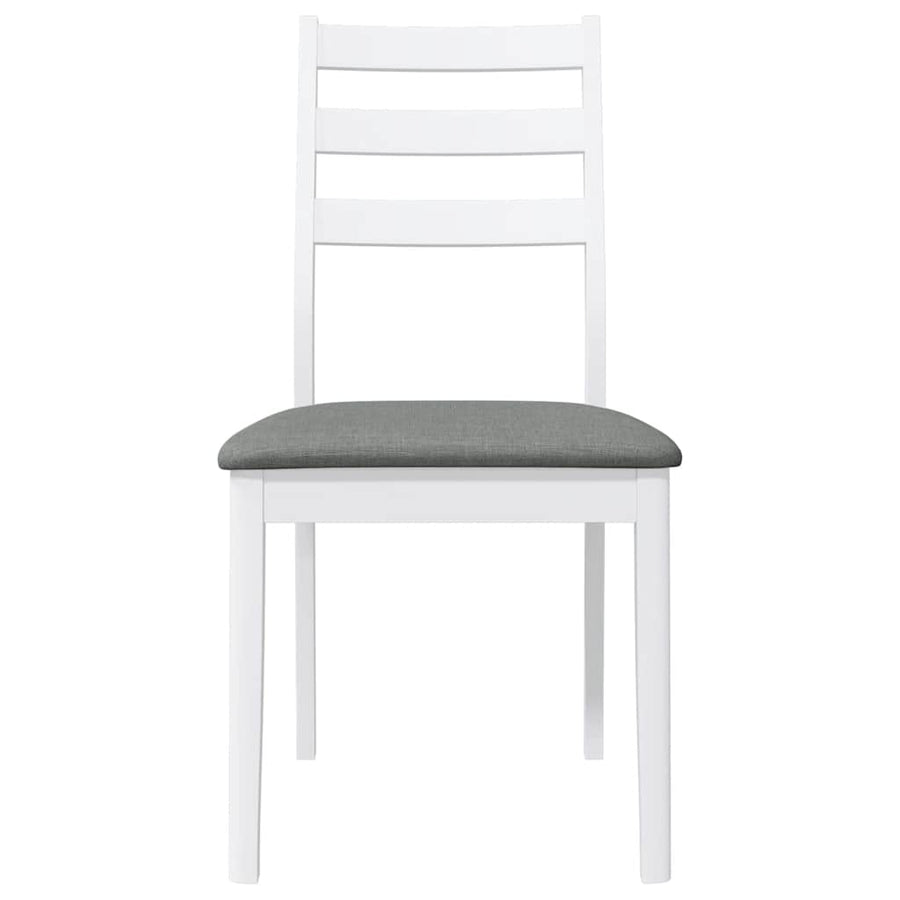 Eetkamerstoelen met kussens 2 st massief hout rubber wit