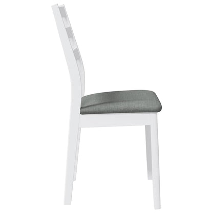 Eetkamerstoelen met kussens 2 st massief hout rubber wit