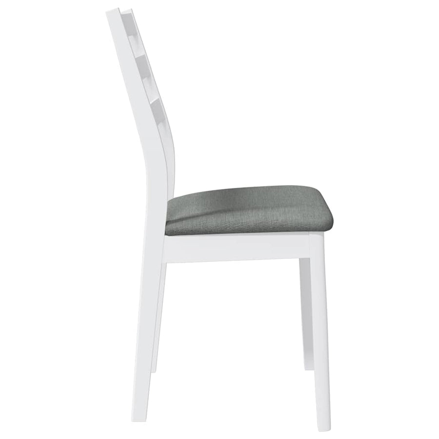 Eetkamerstoelen met kussens 2 st massief hout rubber wit