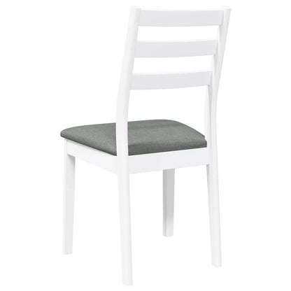 Eetkamerstoelen met kussens 2 st massief hout rubber wit
