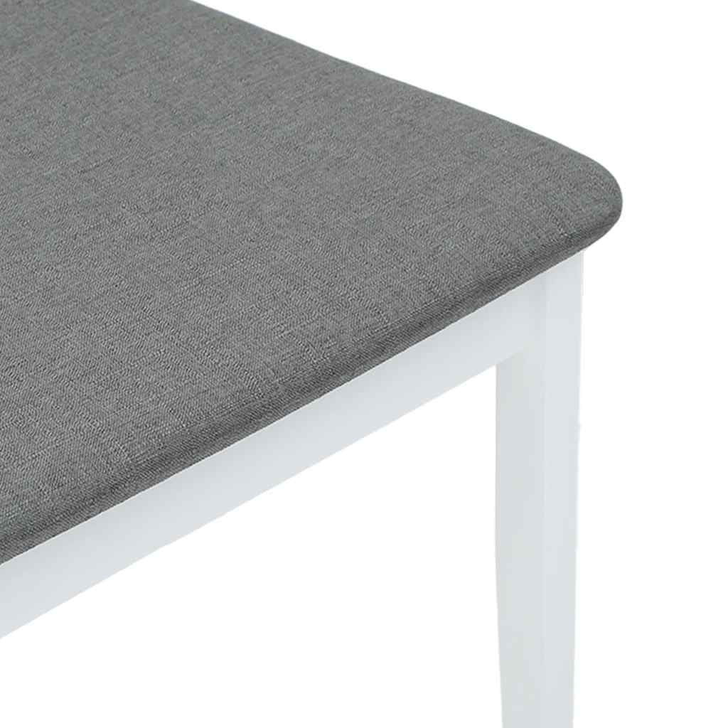 Eetkamerstoelen met kussens 2 st massief hout rubber wit