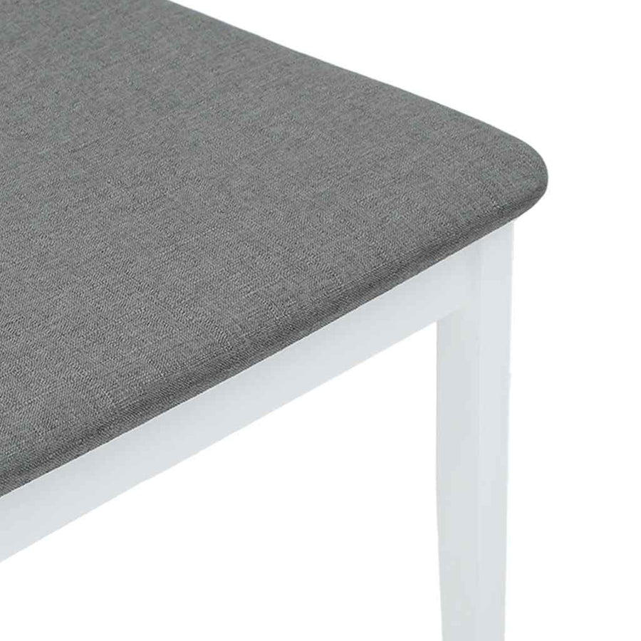 Eetkamerstoelen met kussens 2 st massief hout rubber wit