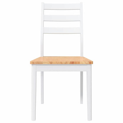 Eetkamerstoelen 2 st massief hout rubber wit