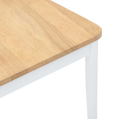 Eetkamerstoelen 2 st massief hout rubber wit