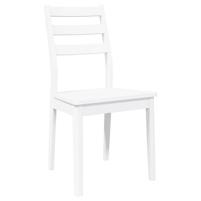 Eetkamerstoelen 2 st massief hout rubber wit