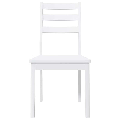 Eetkamerstoelen 2 st massief hout rubber wit