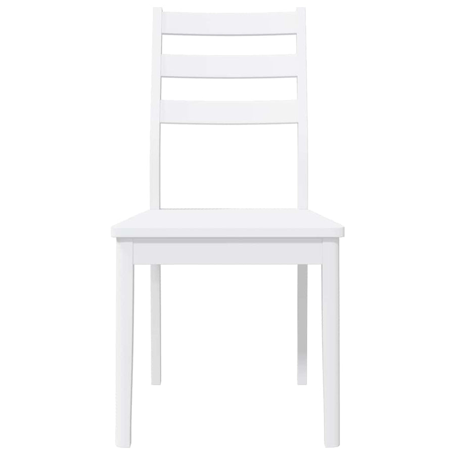 Eetkamerstoelen 2 st massief hout rubber wit