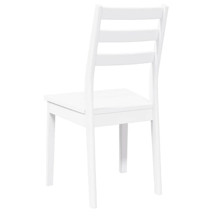 Eetkamerstoelen 2 st massief hout rubber wit