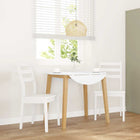 Eetkamerstoelen 2 st massief rubberhout wit