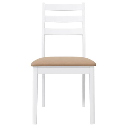 Eetkamerstoelen met kussens 2 st massief hout rubber wit