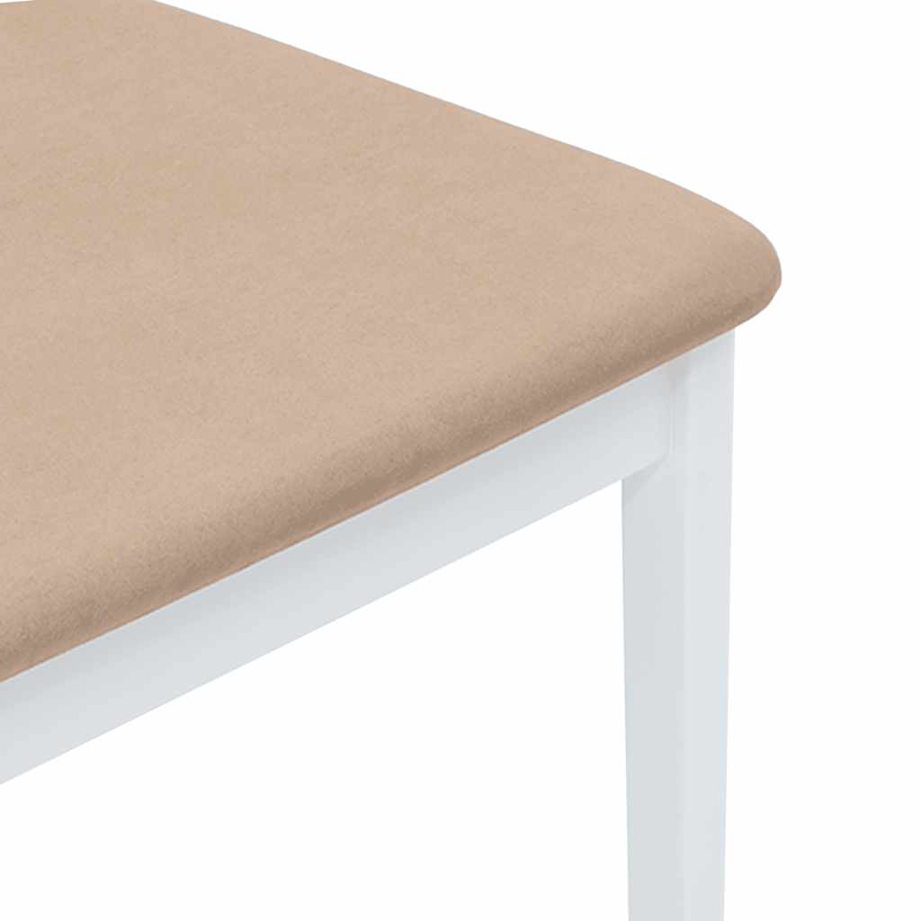 Eetkamerstoelen met kussens 2 st massief hout rubber wit