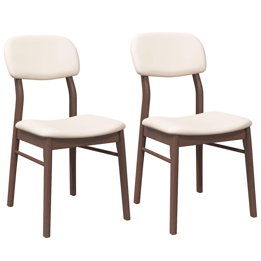 Eetkamerstoelen Met Kussens Massief Hout Rubber Bruin en licht