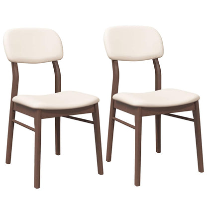 Eetkamerstoelen Met Kussens Massief Hout Rubber Bruin en licht