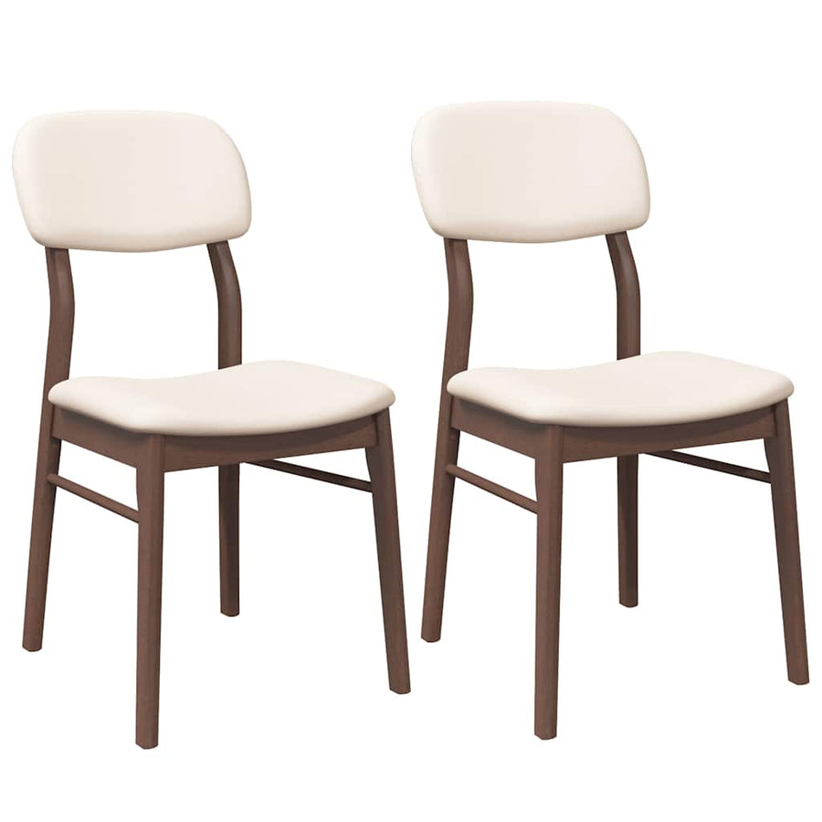 Eetkamerstoelen Met Kussens Massief Hout Rubber Bruin en licht