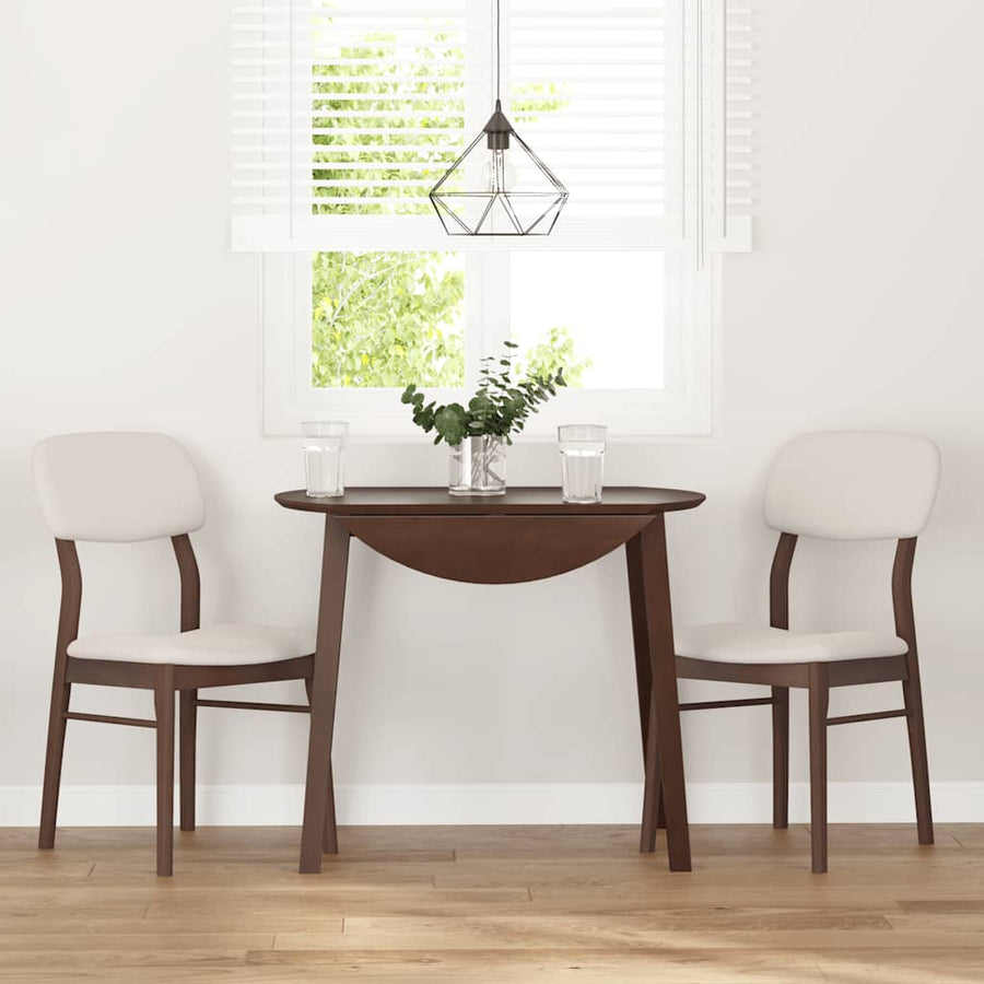 Eetkamerstoelen Met Kussens Massief Hout Rubber Bruin en licht