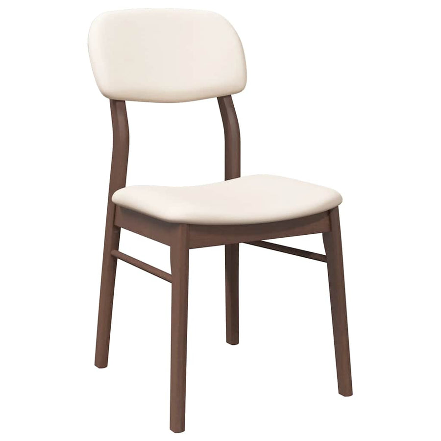Eetkamerstoelen Met Kussens Massief Hout Rubber Bruin en licht