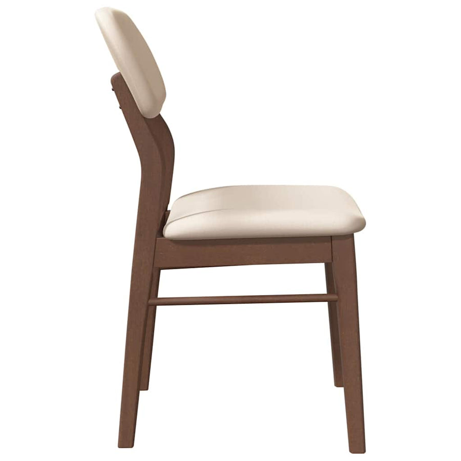 Eetkamerstoelen Met Kussens Massief Hout Rubber Bruin en licht