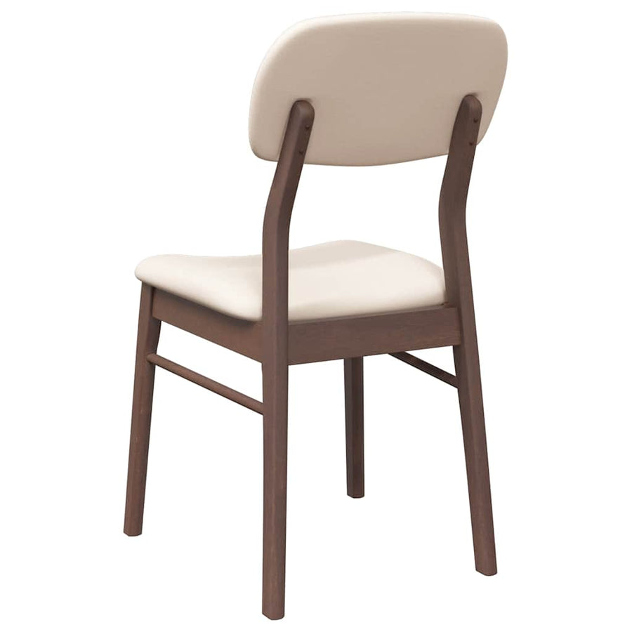 Eetkamerstoelen Met Kussens Massief Hout Rubber Bruin en licht